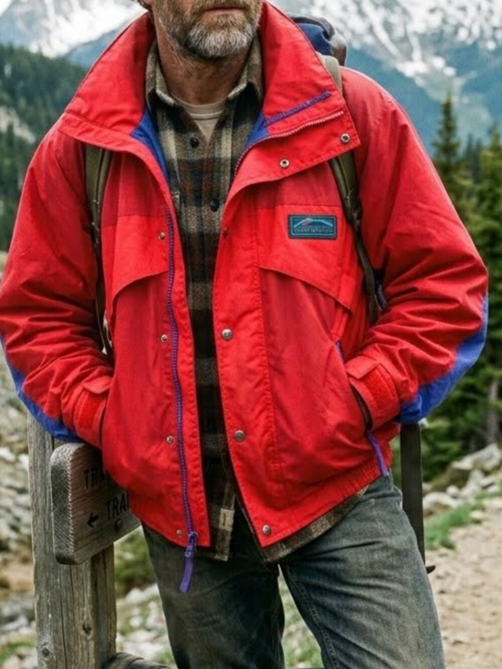 Vintage Misty Mountain Men's Windbreaker Jacket Size L Double Zipper Hiking